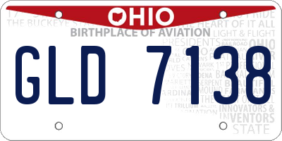 OH license plate GLD7138