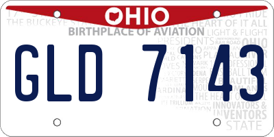 OH license plate GLD7143