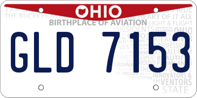 OH license plate GLD7153