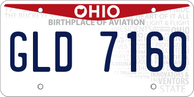 OH license plate GLD7160
