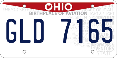 OH license plate GLD7165