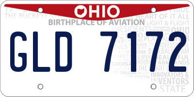 OH license plate GLD7172