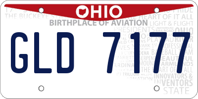 OH license plate GLD7177