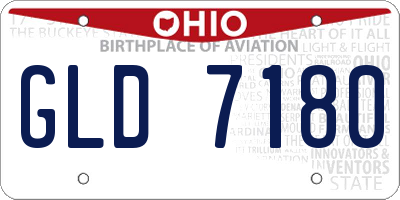 OH license plate GLD7180