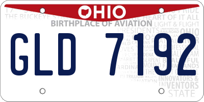OH license plate GLD7192
