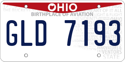 OH license plate GLD7193