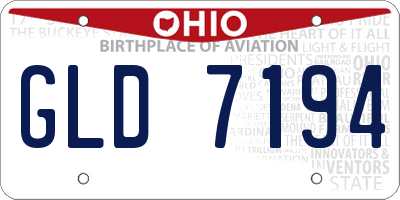 OH license plate GLD7194