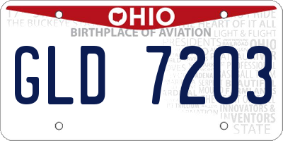OH license plate GLD7203
