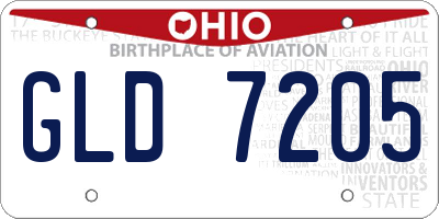 OH license plate GLD7205