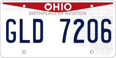 OH license plate GLD7206