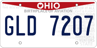 OH license plate GLD7207