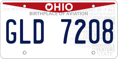 OH license plate GLD7208