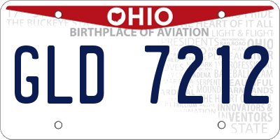 OH license plate GLD7212
