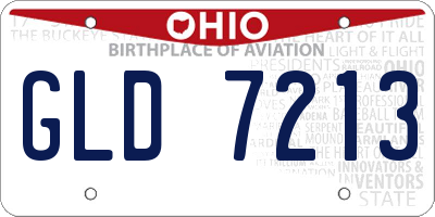 OH license plate GLD7213