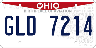 OH license plate GLD7214