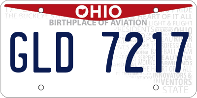 OH license plate GLD7217