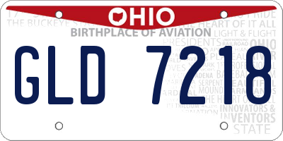 OH license plate GLD7218