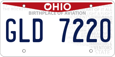 OH license plate GLD7220