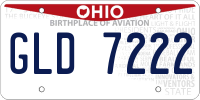 OH license plate GLD7222