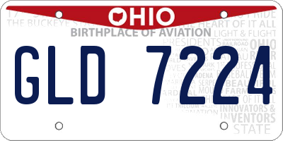 OH license plate GLD7224