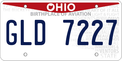 OH license plate GLD7227