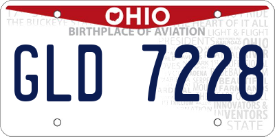 OH license plate GLD7228