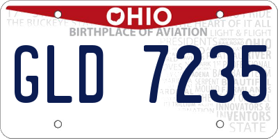 OH license plate GLD7235