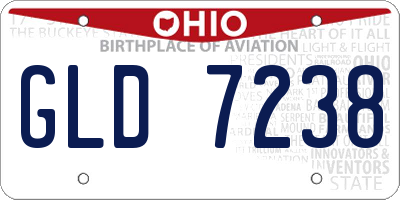 OH license plate GLD7238
