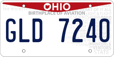 OH license plate GLD7240
