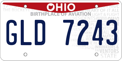 OH license plate GLD7243