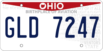 OH license plate GLD7247