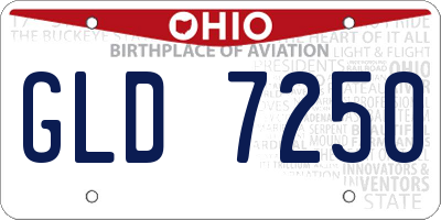 OH license plate GLD7250