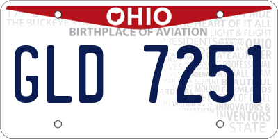 OH license plate GLD7251