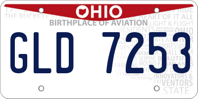 OH license plate GLD7253