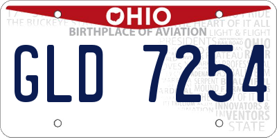OH license plate GLD7254