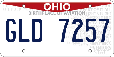 OH license plate GLD7257