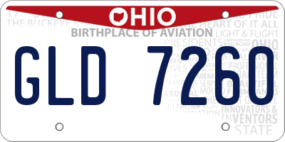 OH license plate GLD7260