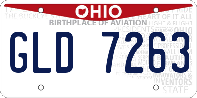 OH license plate GLD7263