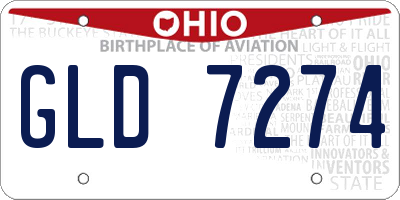 OH license plate GLD7274