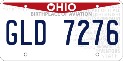OH license plate GLD7276