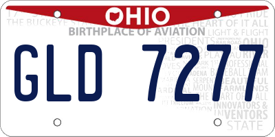 OH license plate GLD7277