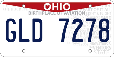 OH license plate GLD7278