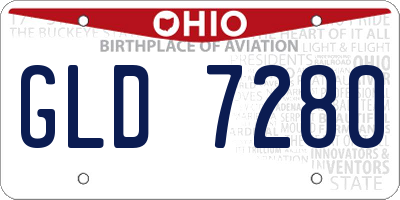 OH license plate GLD7280