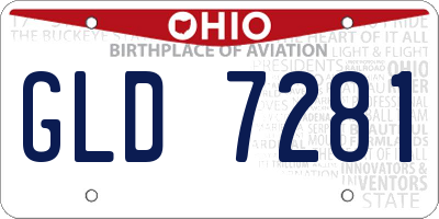 OH license plate GLD7281