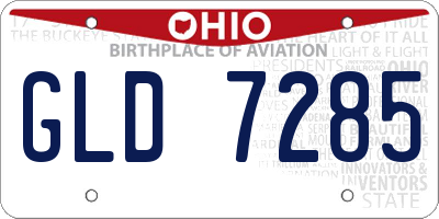 OH license plate GLD7285