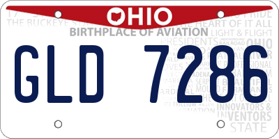 OH license plate GLD7286