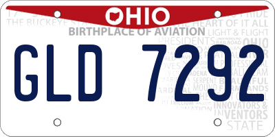 OH license plate GLD7292