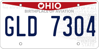 OH license plate GLD7304