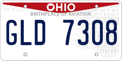 OH license plate GLD7308