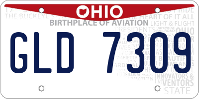 OH license plate GLD7309